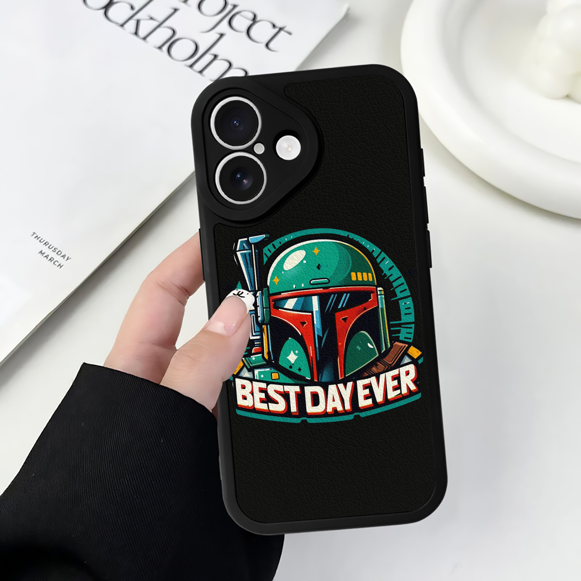 （画像用） スター・ウォーズ Star Wars 【iPhone 16シリーズ対応】シリコンスマホケース（レザー調） 材質：シリコン